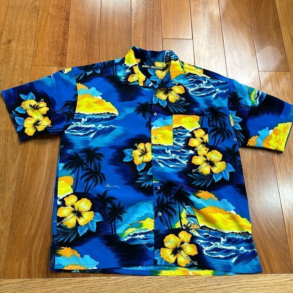 Box‎ Office Island Hawaiian Aloha men Shirt L